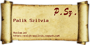 Palik Szilvia névjegykártya