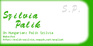 szilvia palik business card